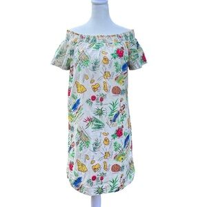 J. Crew Hawaii‎ Print Off-Shoulder Cotton Mini Dress Size 6